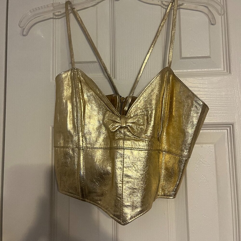 Gold Leather Top